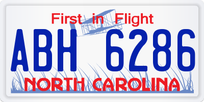 NC license plate ABH6286