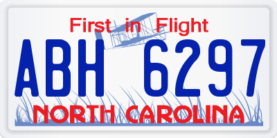 NC license plate ABH6297