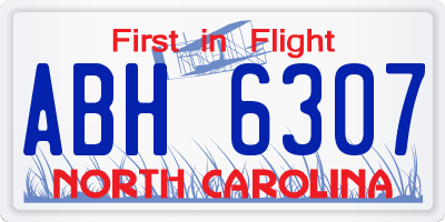 NC license plate ABH6307