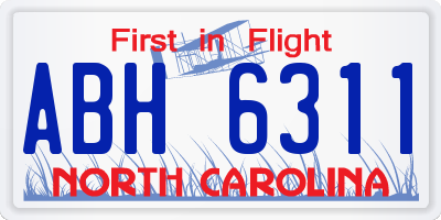 NC license plate ABH6311