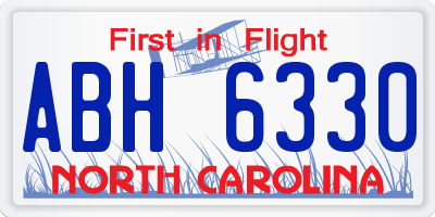 NC license plate ABH6330