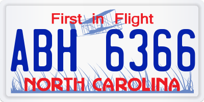 NC license plate ABH6366