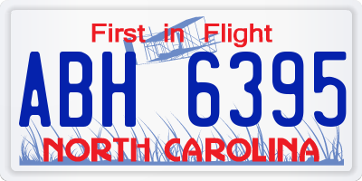 NC license plate ABH6395