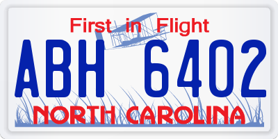 NC license plate ABH6402