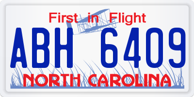 NC license plate ABH6409