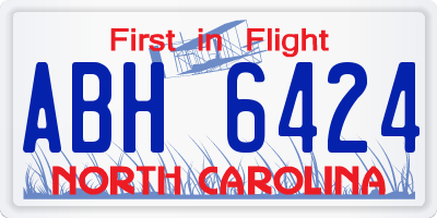 NC license plate ABH6424