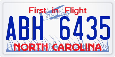 NC license plate ABH6435