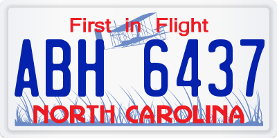 NC license plate ABH6437