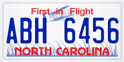 NC license plate ABH6456