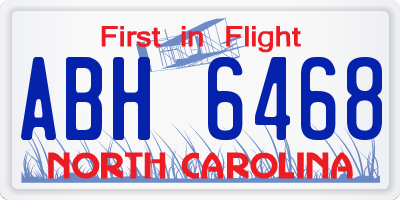 NC license plate ABH6468
