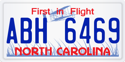 NC license plate ABH6469