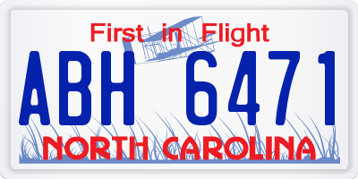 NC license plate ABH6471