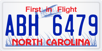 NC license plate ABH6479