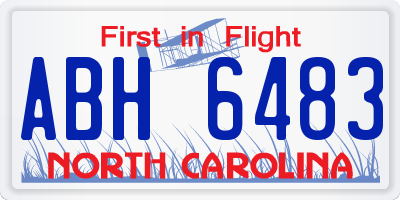 NC license plate ABH6483