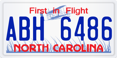 NC license plate ABH6486
