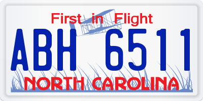 NC license plate ABH6511