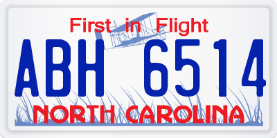 NC license plate ABH6514