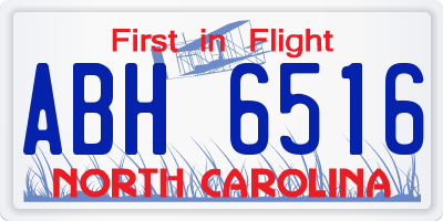 NC license plate ABH6516