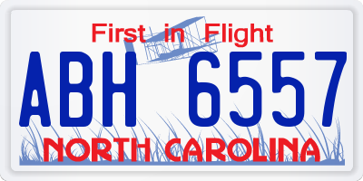 NC license plate ABH6557