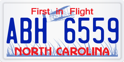 NC license plate ABH6559