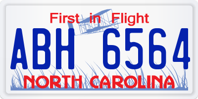 NC license plate ABH6564