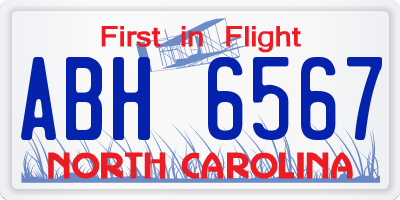 NC license plate ABH6567