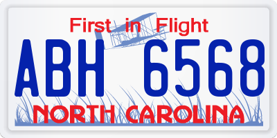 NC license plate ABH6568