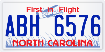 NC license plate ABH6576