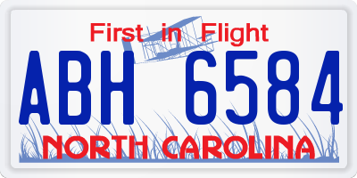 NC license plate ABH6584