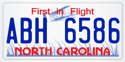 NC license plate ABH6586