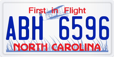 NC license plate ABH6596