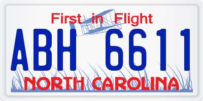 NC license plate ABH6611