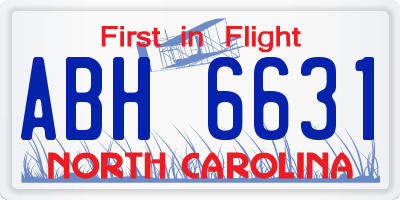 NC license plate ABH6631