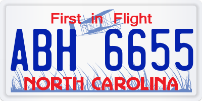NC license plate ABH6655