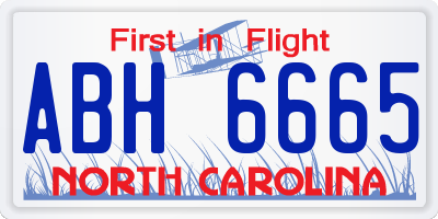 NC license plate ABH6665