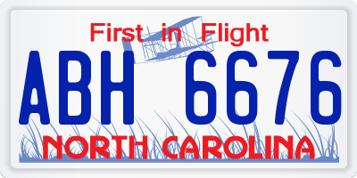 NC license plate ABH6676