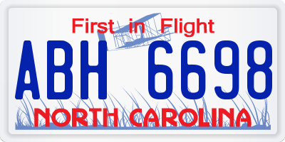 NC license plate ABH6698