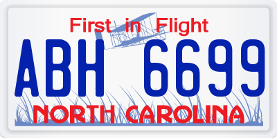 NC license plate ABH6699