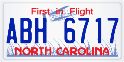 NC license plate ABH6717
