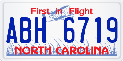NC license plate ABH6719