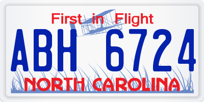 NC license plate ABH6724