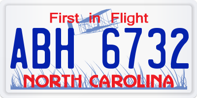 NC license plate ABH6732