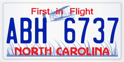 NC license plate ABH6737