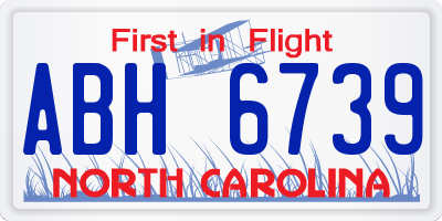 NC license plate ABH6739