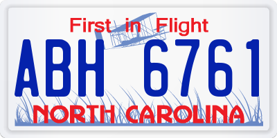NC license plate ABH6761