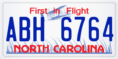 NC license plate ABH6764