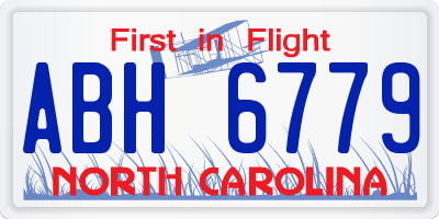 NC license plate ABH6779