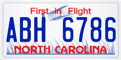 NC license plate ABH6786