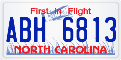 NC license plate ABH6813
