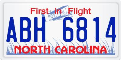 NC license plate ABH6814